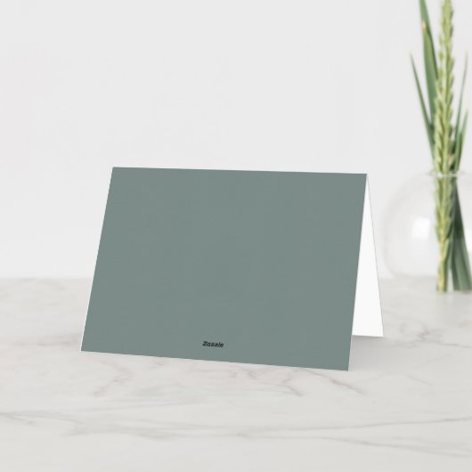 Sage Green Scriptエレガント卒業ありがとう 箔グリーティングカード (裏面)