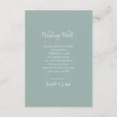 Sage Green Script 結婚's Wishing Well Card エンクロージャーカード (正面)