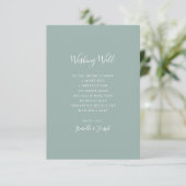 Sage Green Script 結婚's Wishing Well Card エンクロージャーカード (スタンド正面)