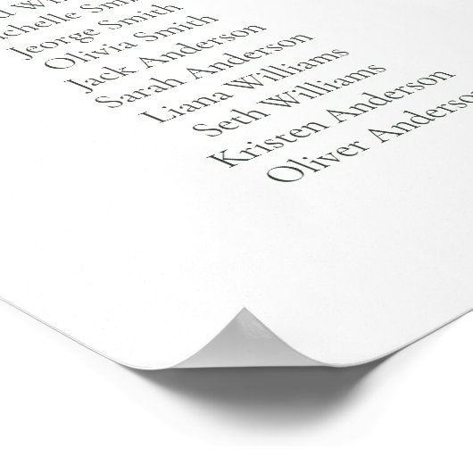 Sage Green Script 20テーブル座席表 ポスター (角)