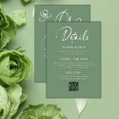 Sage Green Script Baby Shower 招待状