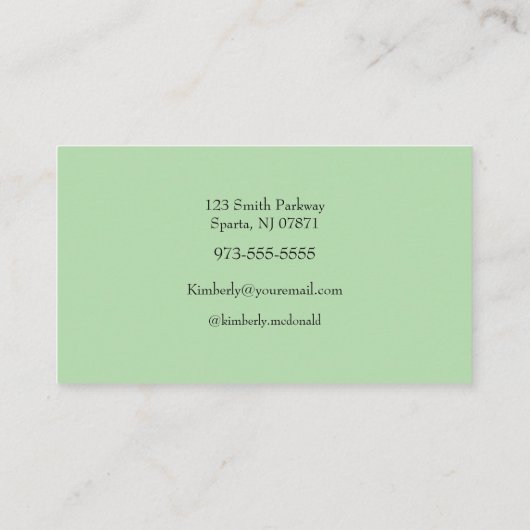 Sage Green script doula services 名刺 (裏面)