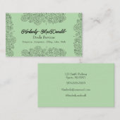 Sage Green script doula services 名刺 (正面/裏面)