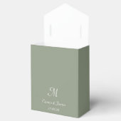 Sage Green Script Monogram結婚's Thank You フェイバーボックス (オープン)