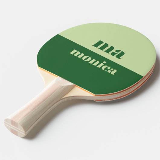 Sage green script monogram initial  卓球ラケット (正面アングル)