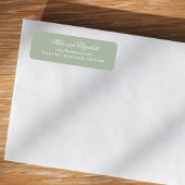 Sage Green Script Names Wedding Address ラベル