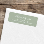 Sage Green Script Names Wedding Address ラベル