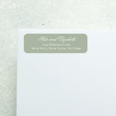 Sage Green Script Names Wedding Address ラベル
