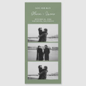 Sage Green Script Photo Strip Magnetic Wedding (正面)