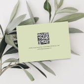 Sage Green Script QR Code Wedding RSVP Card
