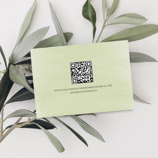 Sage Green Script QR Code Wedding RSVP Response