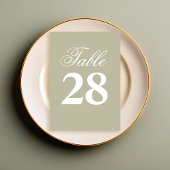 Sage Green Script Wedding Table Number テーブルナンバー