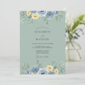 Sage Green Serene Vintage Wedding 招待状 (スタンド正面)