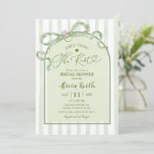 Sage Green She's tying a knot bridal shower 招待状 (スタンド正面)
