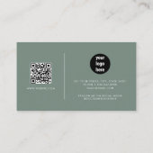 Sage Green Signature Script QRコードソーシャルメディア 名刺 (裏面)