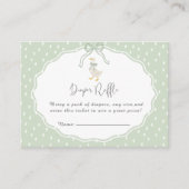 Sage Green Silly Goose Coquette ベビーシャワー エンクロージャーカード (正面)