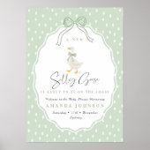 Sage Green Silly Goose Coquette ベビーシャワー ポスター (正面)