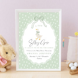 Sage Green Silly Goose Coquette Baby Shower ポスター
