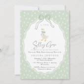 Sage Green Silly Goose Coquette Baby Shower 招待状 (正面)