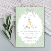 Sage Green Silly Goose Coquette Baby Shower 招待状