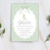 Sage Green Silly Goose Coquette Baby Shower 招待状