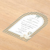 Sage Green Silly Goose Storybook Baby Shower アクリル招待状 (レイダウン)