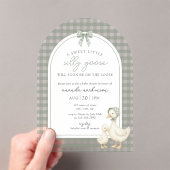 Sage Green Silly Goose Storybook Baby Shower アクリル招待状 (インサイチュ (ポータブル))