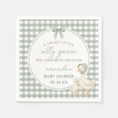 Sage Green Silly Goose Storybook Baby Shower スタンダードカクテルナプキン (正面)