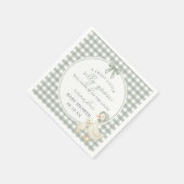 Sage Green Silly Goose Storybook Baby Shower スタンダードカクテルナプキン (角)