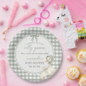 Sage Green Silly Goose Storybook Baby Shower ペーパープレート (パーティー)