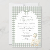 Sage Green Silly Goose Storybook Baby Shower マグネット招待状 (正面)