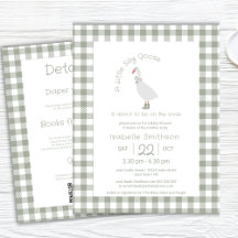 sage green silly little goose ベビーシャワーQRコード