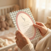 Sage Green Silly Little Goose Baby Shower QR Code  招待状