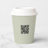 Sage Green Simple business logo Modern Custom  紙コップ (裏面)