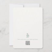 Sage Green Simple Chic Bridal Shower Invitation セーブザデート (裏面)