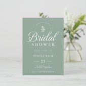 Sage Green Simple Minimal Bridal Shower Invitation 招待状 (スタンド正面)