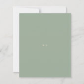 Sage Green Simple Modern Budget Wedding Invitation (裏面)