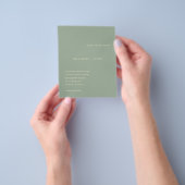 Sage Green Simple Modern Budget Wedding Invitation チラシ (手)