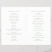 Sage Green Simple Modern Budget Wedding Program チラシ (裏面)