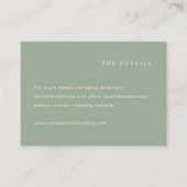 Sage Green Simple Modern Wedding エンクロージャーカード (正面)