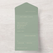 Sage Green Simple Modern Wedding オールインワン招待状 (内側)