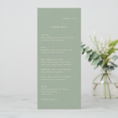 Sage Green Simple Modern Wedding メニュー (スタンド正面)