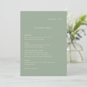 Sage Green Simple Modern Wedding メニュー (スタンド正面)