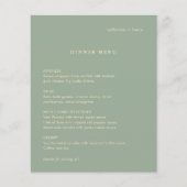 Sage Green Simple Modern Wedding Menu (正面)