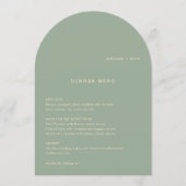 Sage Green Simple Modern Wedding Menu 招待状 (正面)