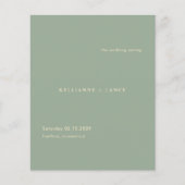 Sage Green Simple Modern Wedding Program (正面)