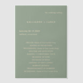 Sage Green Simple Modern Wedding Program ベラム紙招待状 (正面)