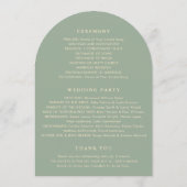 Sage Green Simple Modern Wedding Program 招待状 (裏面)