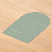 Sage Green Simple Modern Wedding Save the Date アクリル招待状 (レイダウン)