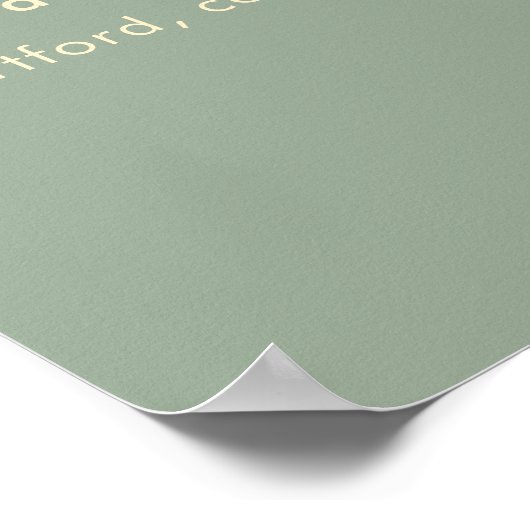 Sage Green Simple Modern Wedding Welcome Sign ポスター (角)